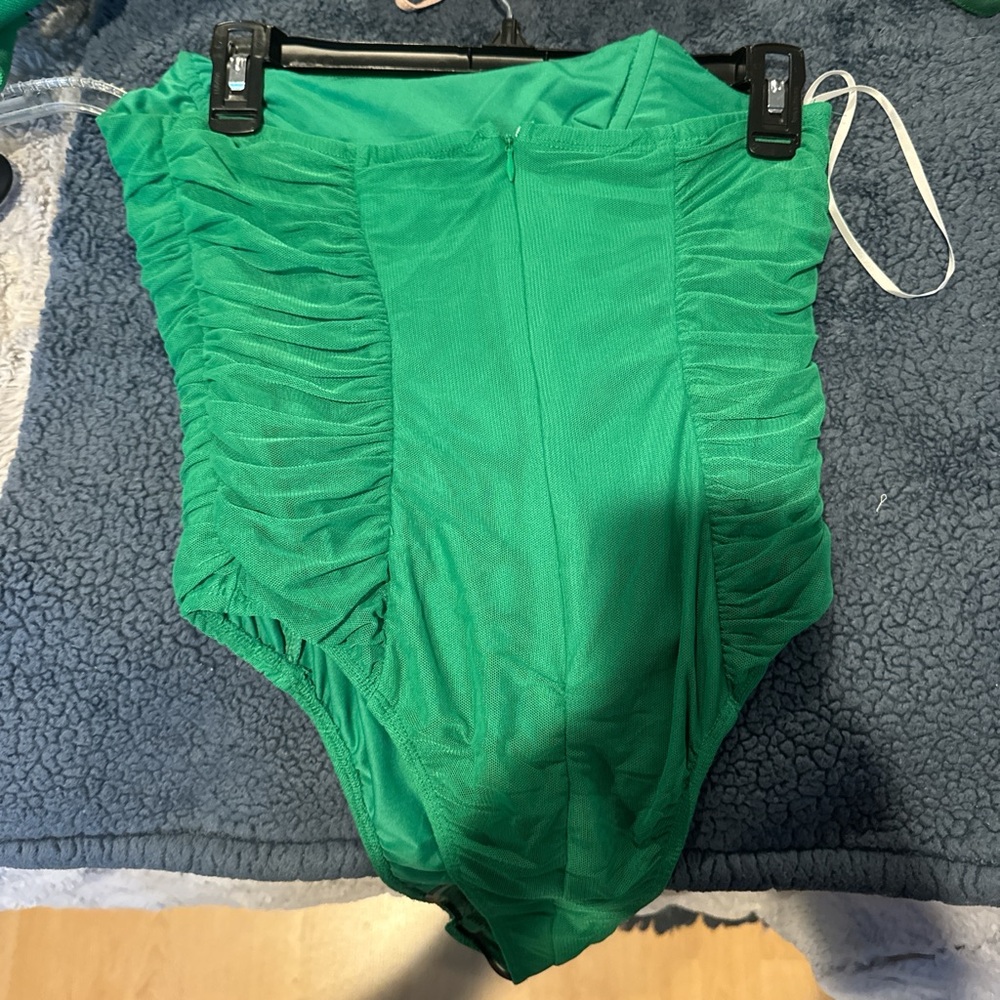 Princess Polly Green Ruched Bodysuit
